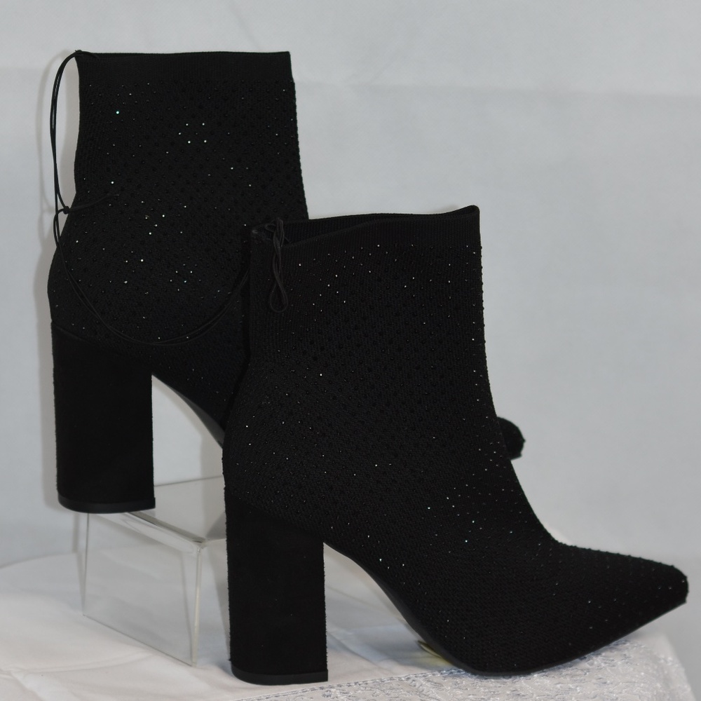 Black Crystal Booties SZ 9 NWT MIA